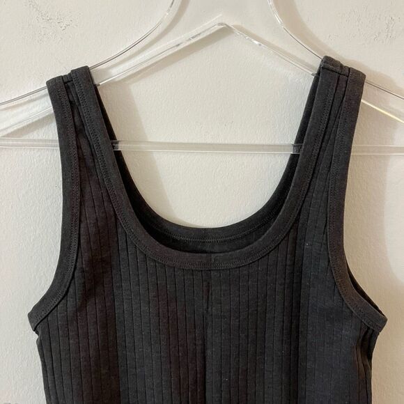 Aerie Ribbed Knit Dark Gray BlackTank Top XS NWT - Picture 3 of 9